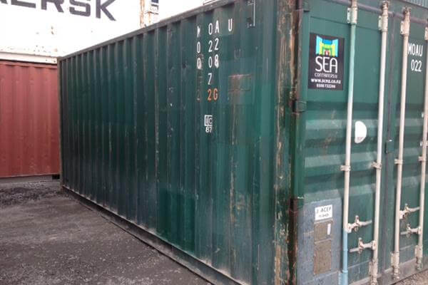 20' used shipping container green