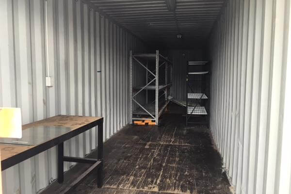 40 foot shipping container with shelving