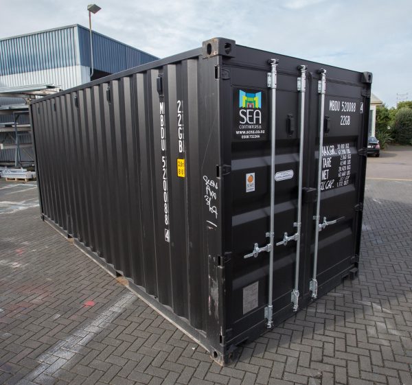 20FT Shipping Container – One Trip, A Grade - Black - Image 2