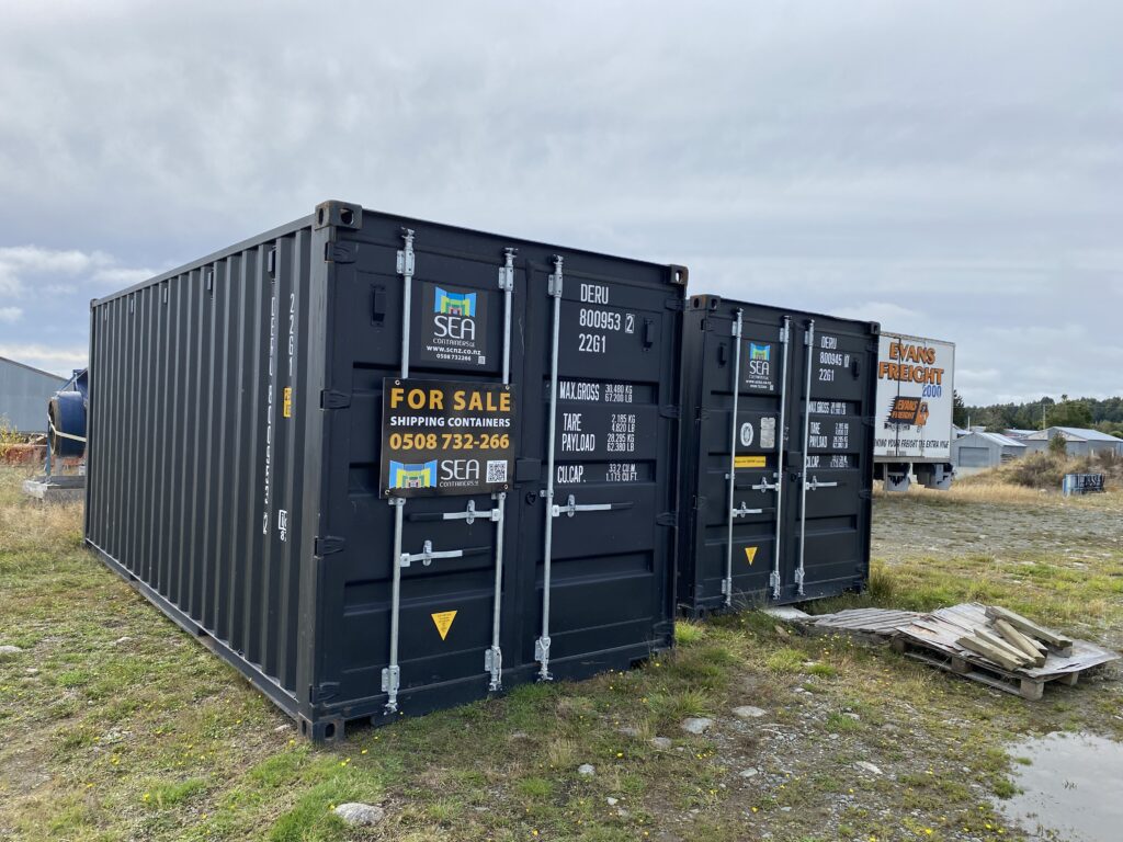 Two Black 20FT Containers in Te Anau