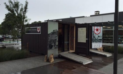 20ft shipping container converted into an exhibition space for Nga Ti Awa.