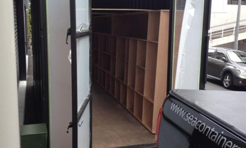 20ft shipping container converted into a wine storage unit.
